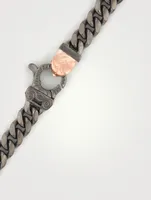 Flaming Tongue Silver Cuban Link Bracelet