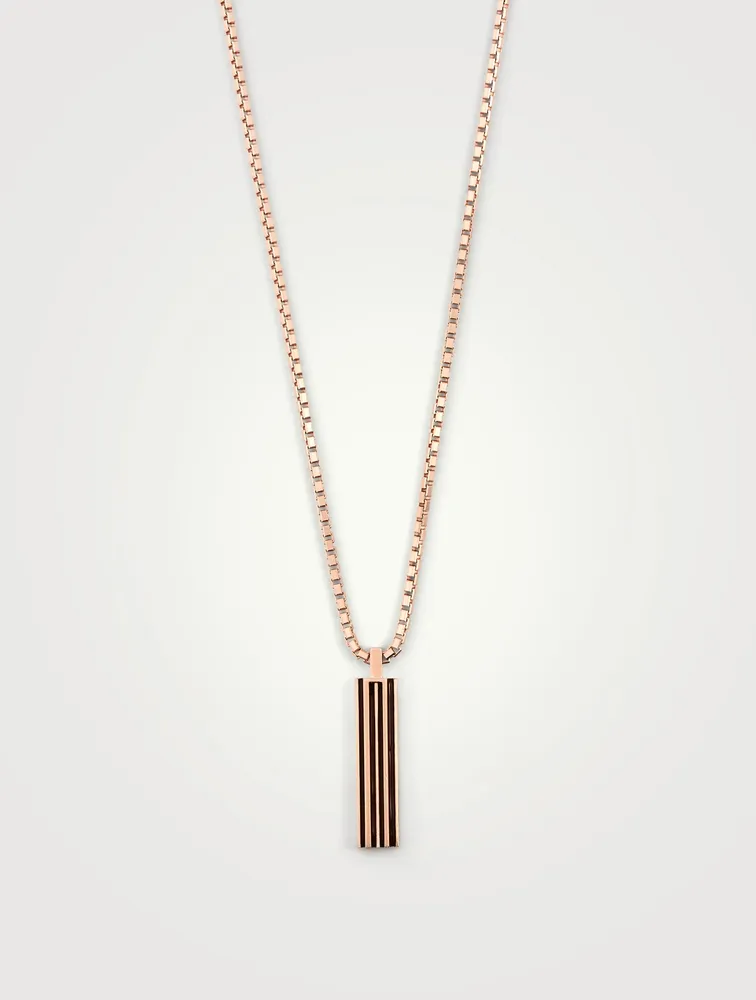 Acies Single 18K Rose Gold Matte Plated Necklace