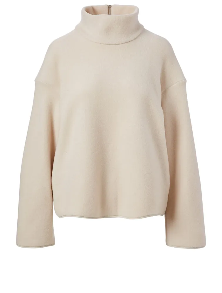 Wool Silk And Cashmere High-Neck Sweater