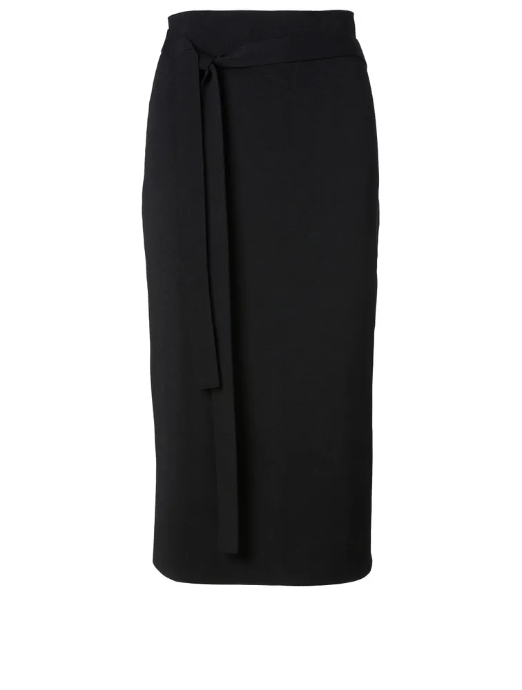 Wool-Blend Midi Skirt