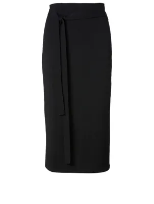 Wool-Blend Midi Skirt