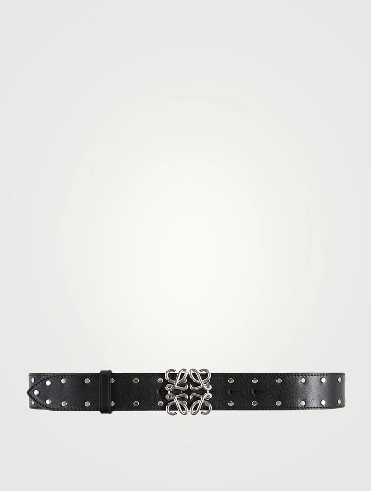 Anagram Studded Leather Belt