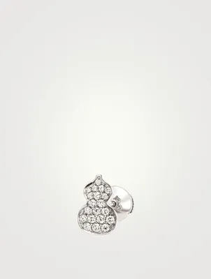 Petite Wulu 18K White Gold Stud Earring With Diamonds