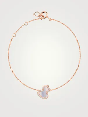 Petite Wulu 18K Rose Gold Bracelet With Diamonds And Mother-Of-Pearl