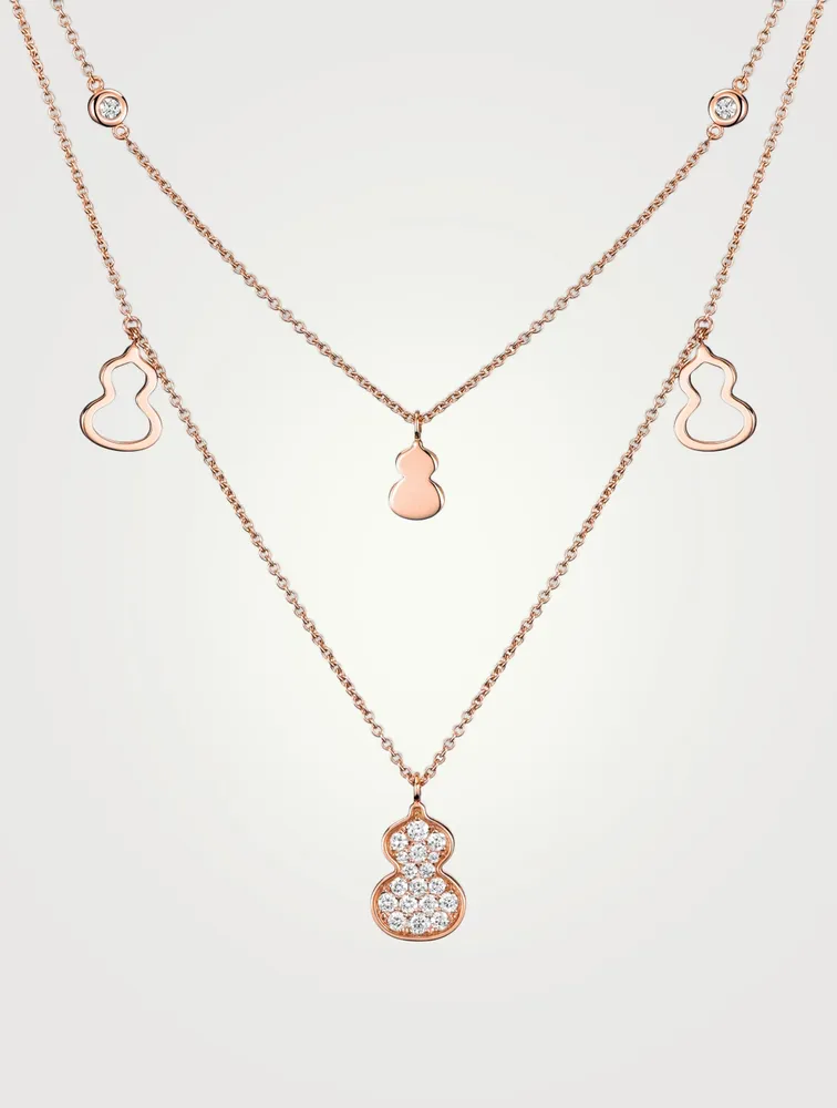 Petite Wulu 18K Rose Gold Necklace With Diamonds