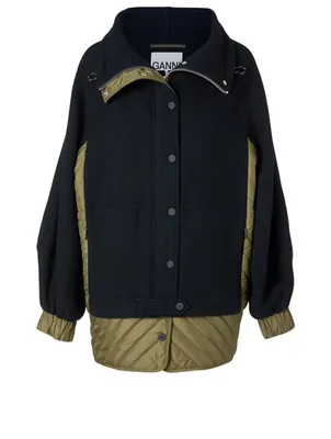 Wool-Blend Layered Jacket