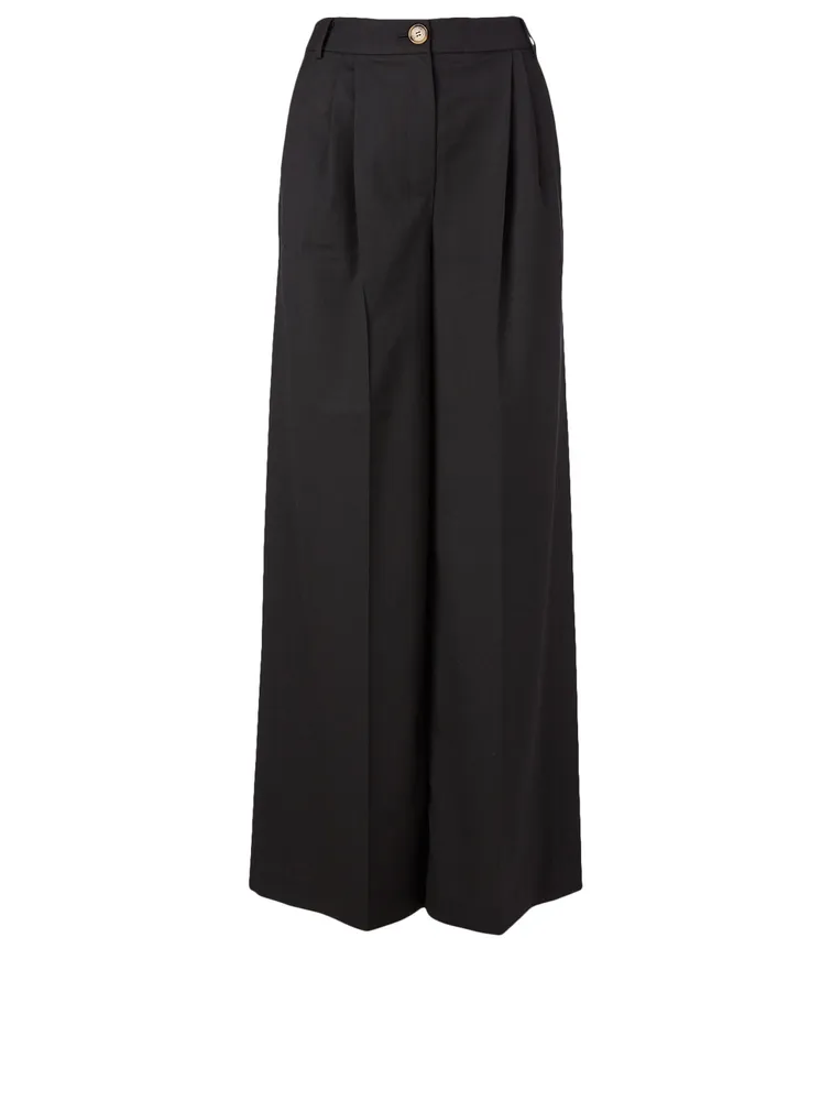 Ingrid Wool-Blend Wide-Leg Pants