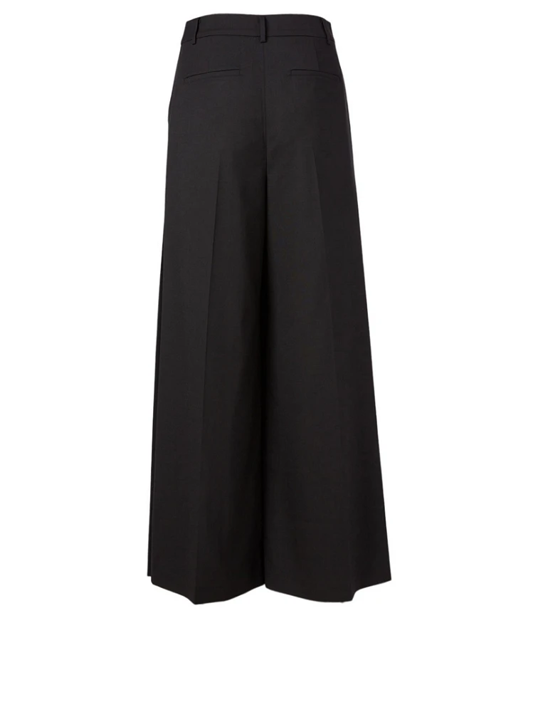 Ingrid Wool-Blend Wide-Leg Pants