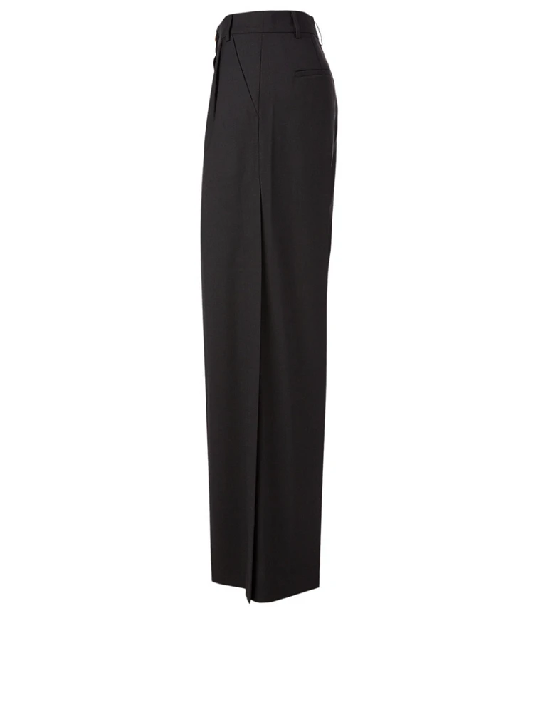 Ingrid Wool-Blend Wide-Leg Pants