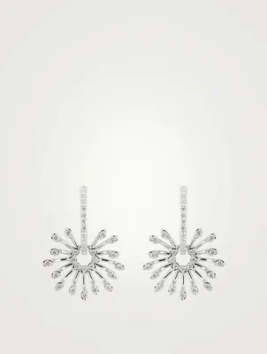 Luminus 18K White Gold Flower Earrings With Diamonds