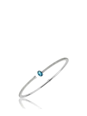Spectrum 18K White Gold Bracelet With Diamonds And Blue Topaz