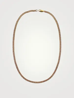 Inch 14K Gold Plated Curb Chain Necklace