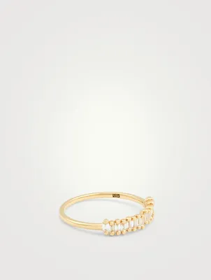 Fireworks 18K Gold Half Band Ring With Diamonds