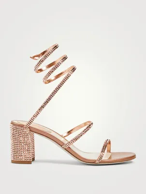 Cleo 65 Crystal Satin Coil Heeled Sandals