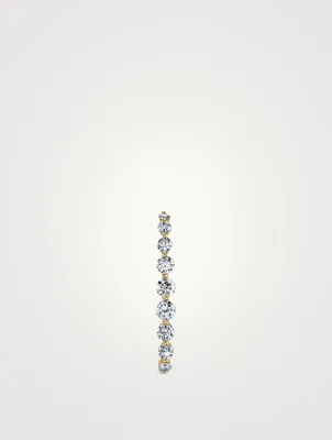 18K Gold Floating Diamond Ear Lobe Cuff
