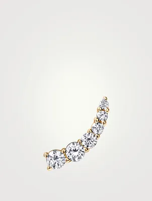 Small 18K Gold Floating Diamond Earring