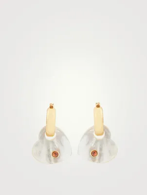 Jumelle Heart Pearl Earrings With Pink Tourmaline