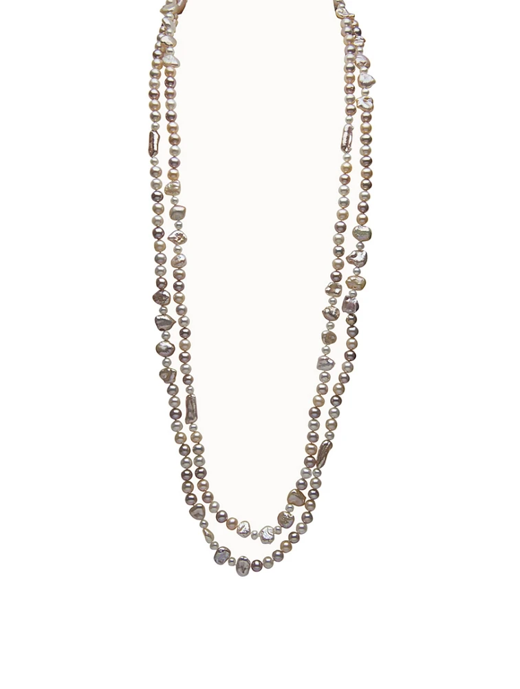 Multicolour Pearl Rope Necklace
