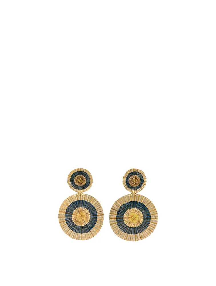 Suns Iraca Palm And Gold-Plated Bronze Drop Earrings