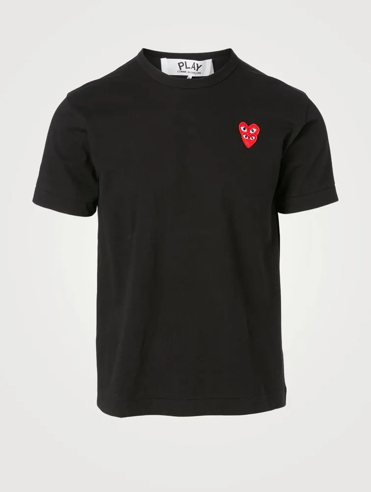 Cotton T-Shirt With Overlapping Heart