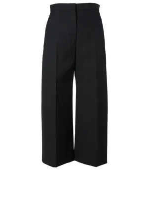 Cotton Wide-Leg Crop Pants