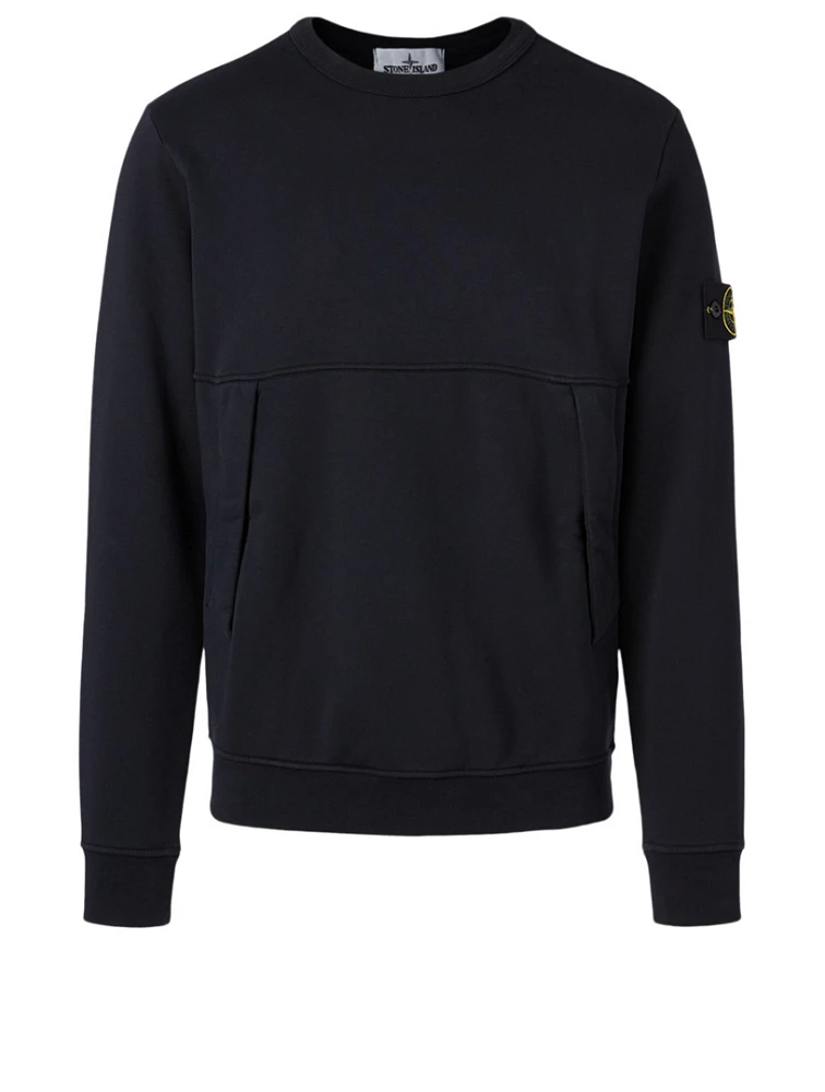 Cotton Roundneck Sweatshirt With Pocket