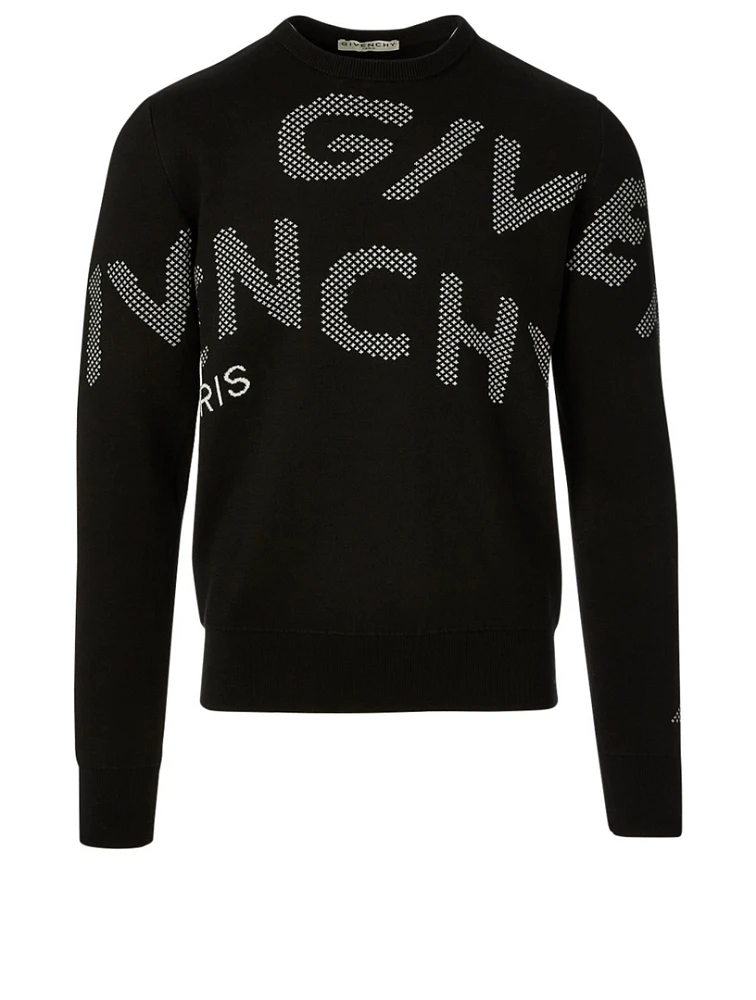 Cotton Sweater With Refracted Logo