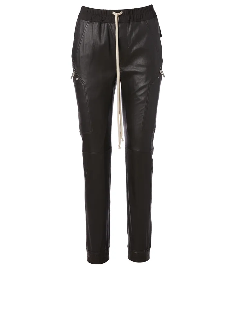 Leather-Blend Cargo Pants