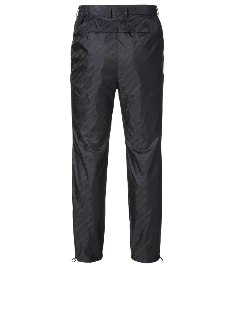 Nylon Track Pants Chain Print