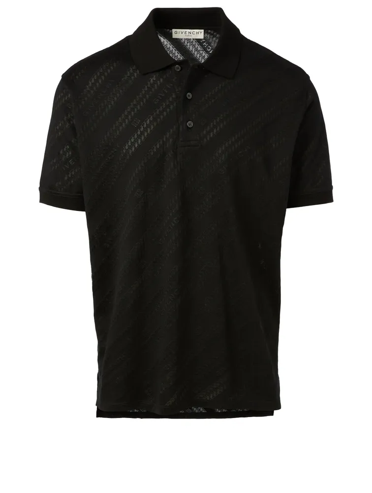 Jacquard Polo Shirt Chain Logo Print