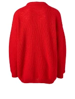 Wool Oversized Sweater With Patch