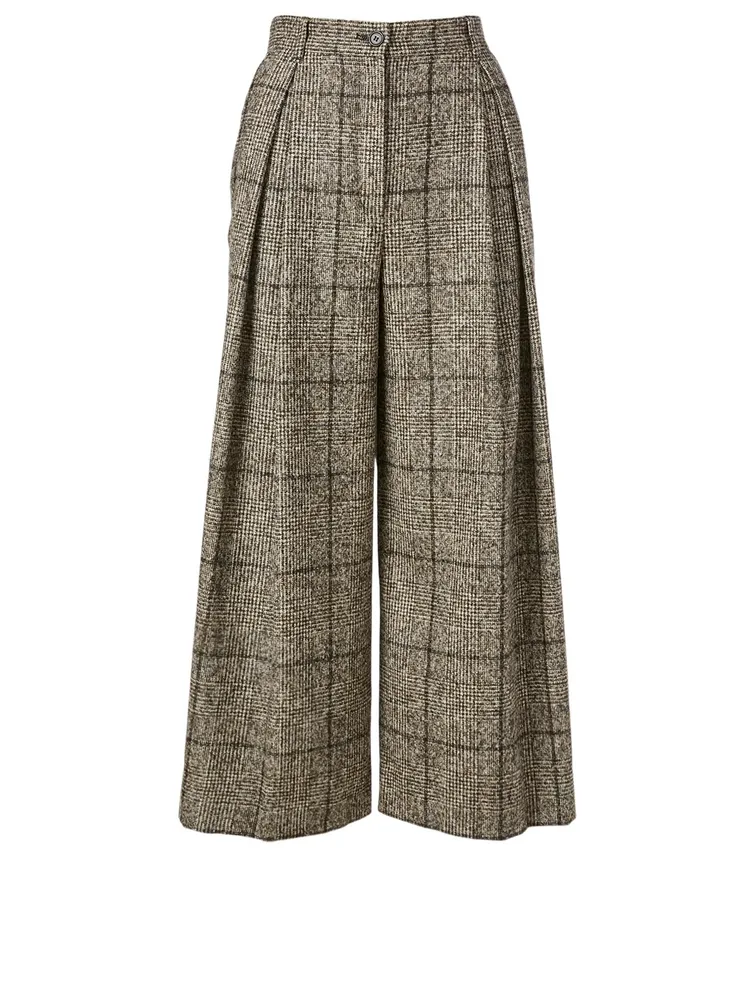 Wool And Alpaca Tweed Culotte Pants