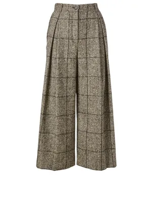 Wool And Alpaca Tweed Culotte Pants