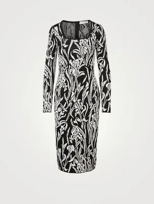 Floral Jacquard Midi Dress