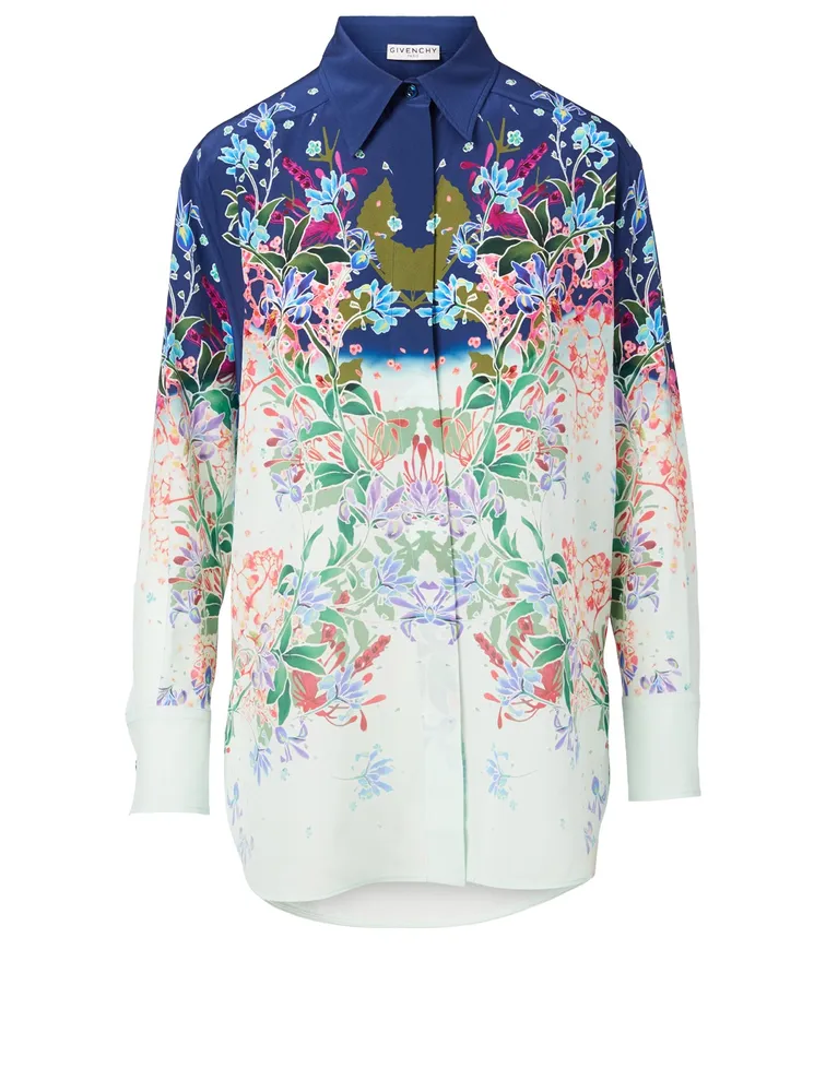 Silk Shirt Floral Print
