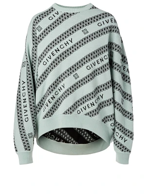 Wool Sweater Logo Chain Print