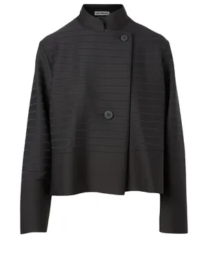 Knit Jacket Striped Print
