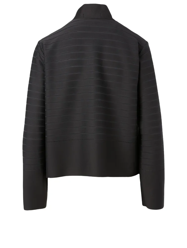 Knit Jacket Striped Print