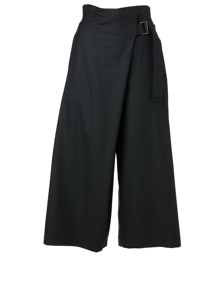 Fine Wool Bottom Wide Pants
