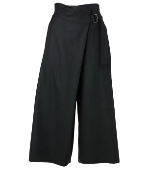Fine Wool Bottom Wide Pants
