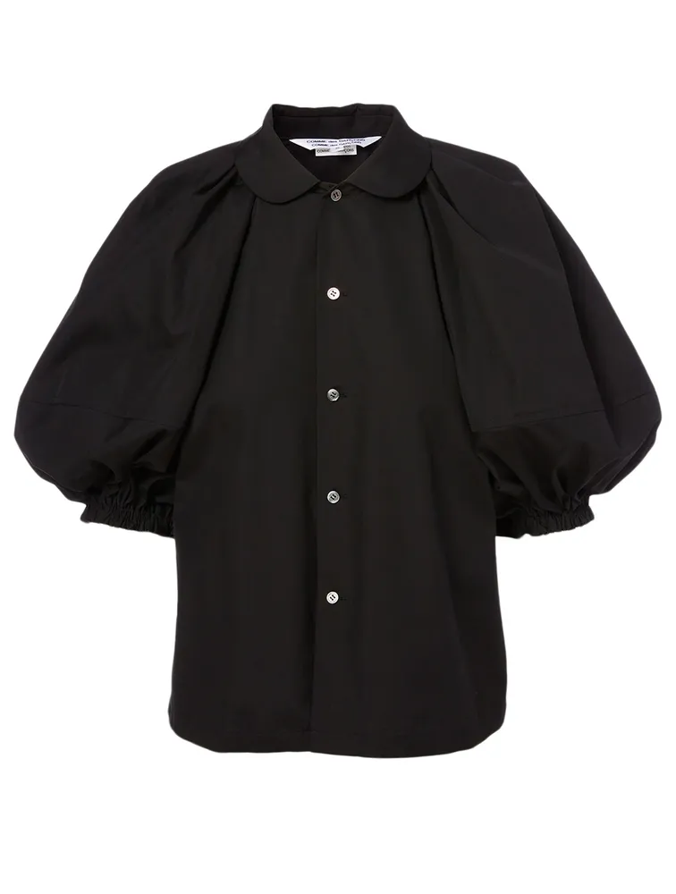 Cotton Balloon-Sleeve Shirt