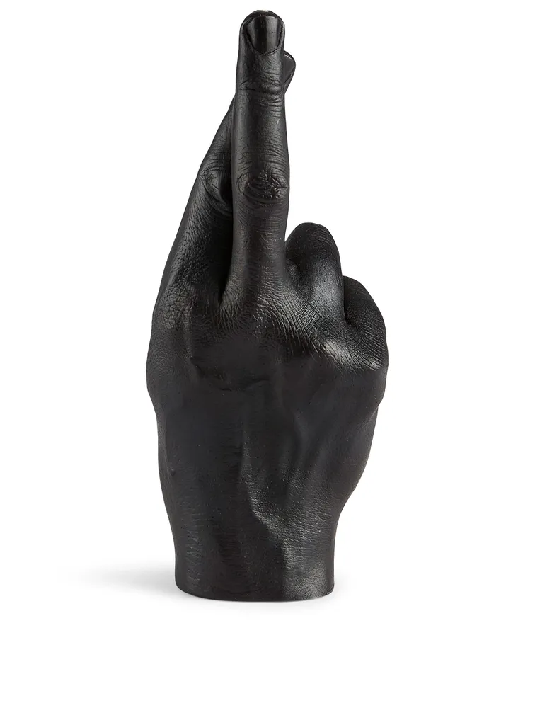 Crossed Fingers Hand Candle