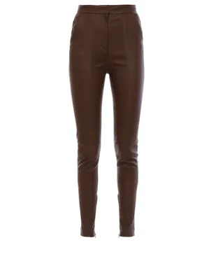 Leather High-Waisted Skinny Pants
