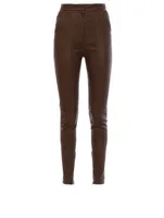 Leather High-Waisted Skinny Pants