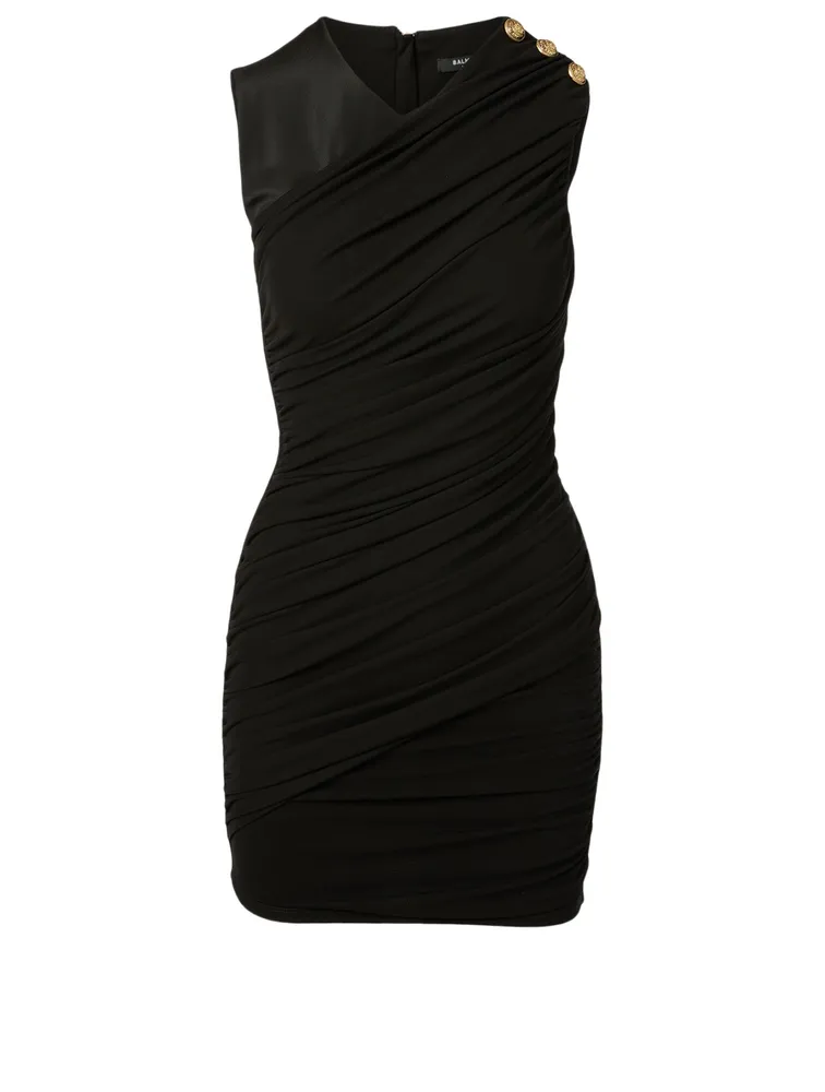 Draped Twisted Mini Dress