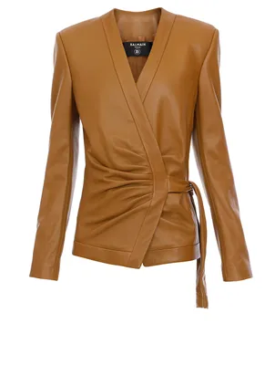 Leather Wrap Blazer