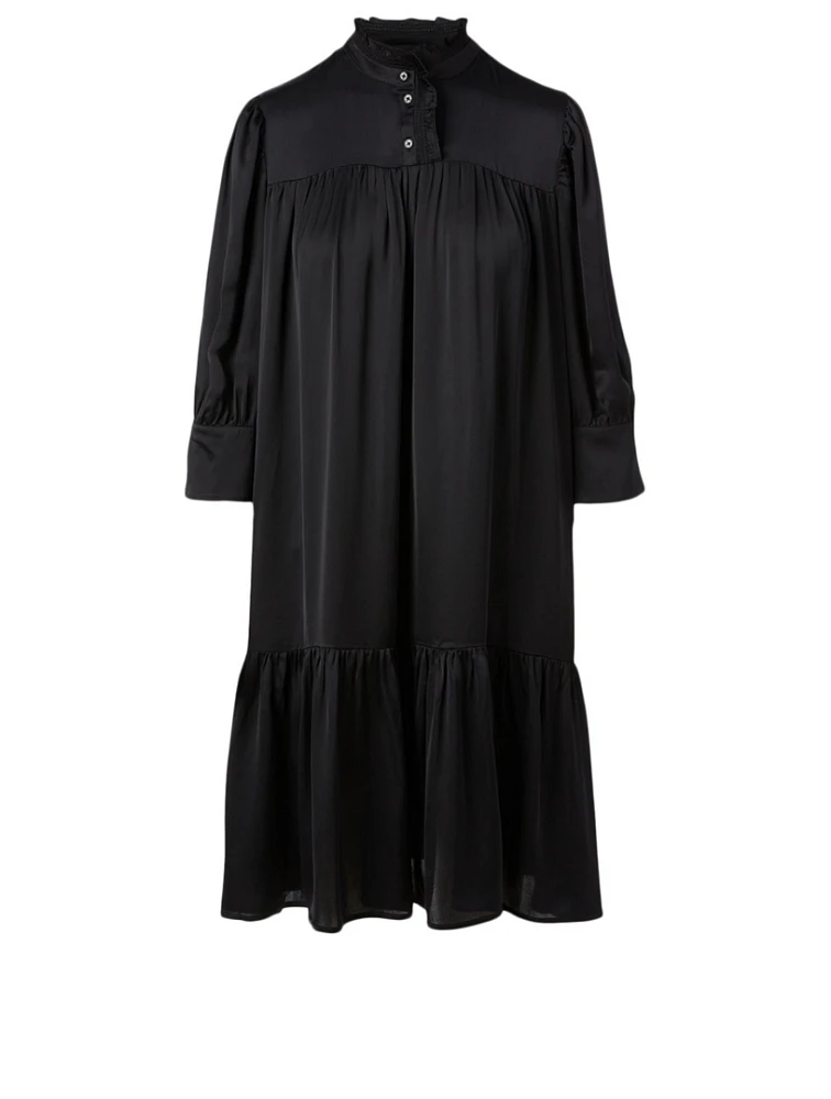 Liva Frilled-Collar Midi Dress