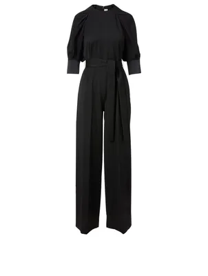 Wide-Leg Jumpsuit With Belt