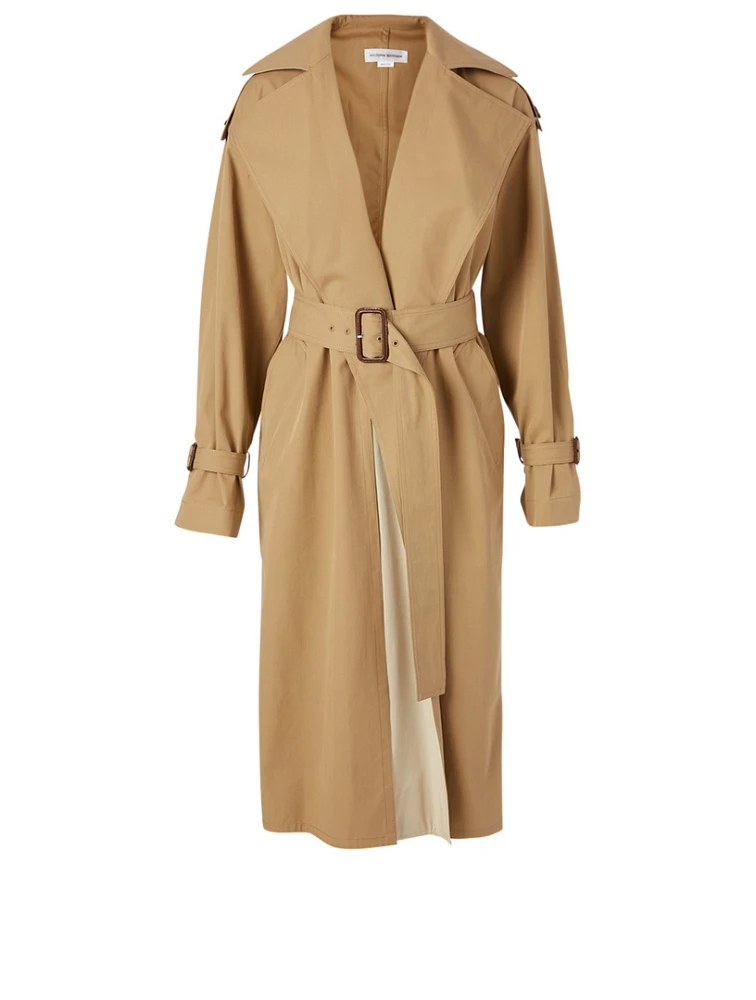 Cotton Midi Trench Coat