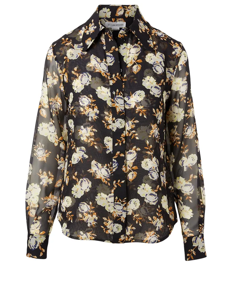 Silk Shirt Floral Print